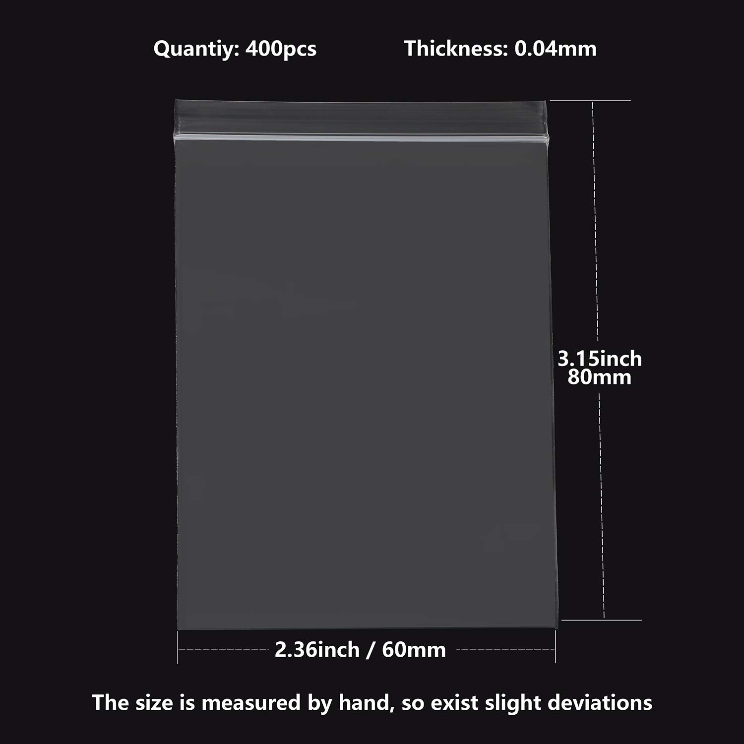 400Pcs Small Zip Bags, 2 x 3 Inches Resealable Self Sealing Zipper Clear Plastic Bags for Jewelry, Cookie, Candy, Birthday Party Self Sealing Plastic Bag