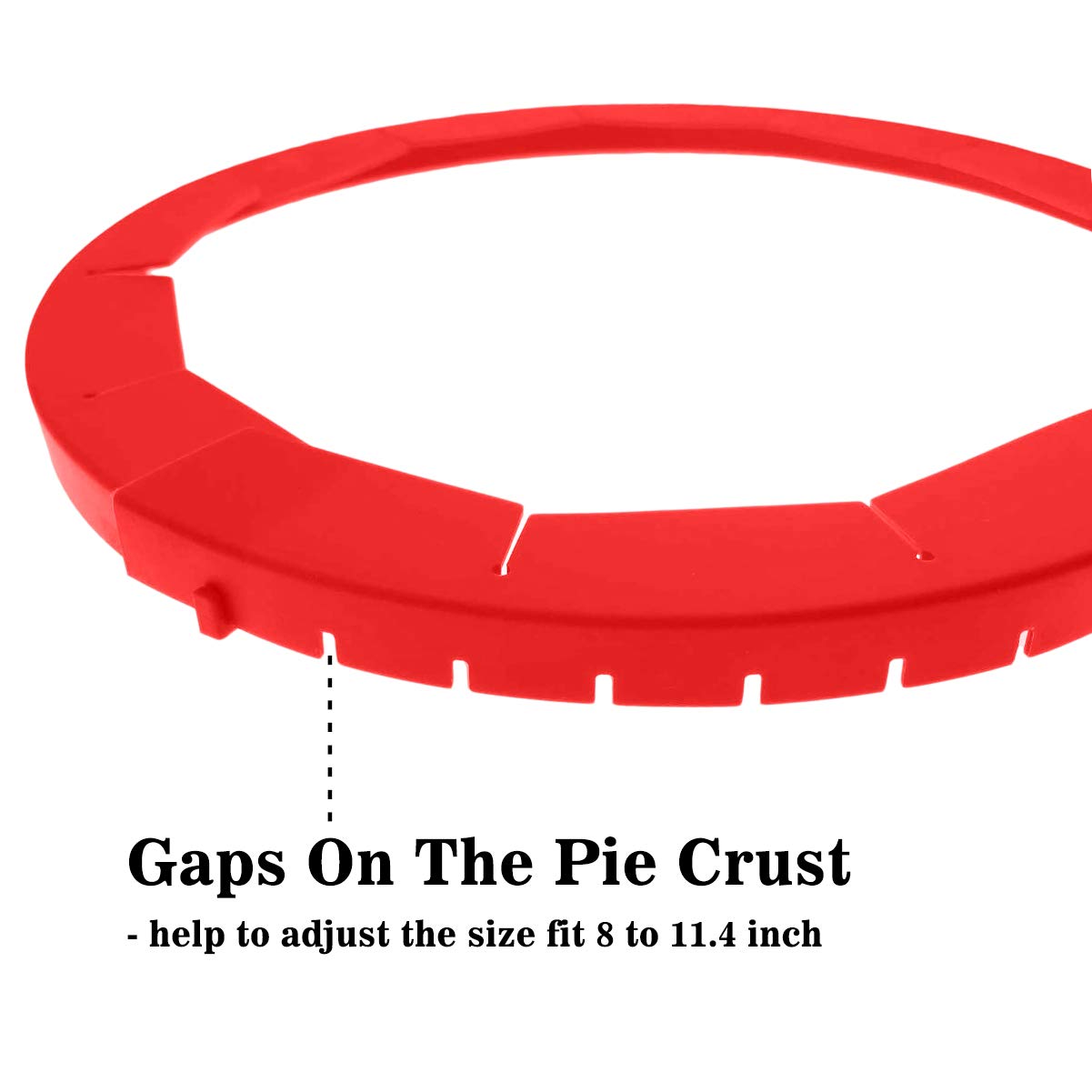 Antenda Adjustable Silicone Pie Crust Shields - Baking Protectors Cover Ring Fits 8-11.4 Inch Pies