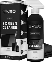 EVEO® Screen Cleaner Spray Kit (Streak-Free) TV Screen Cleaner for Smart TV, LCD, LED, OLED | Computer Screen Cleaner Spray and Wipe Microfiber Cloth - TV, Monitor, Laptop, iPad, Car - 6.7oz 1 Pack
