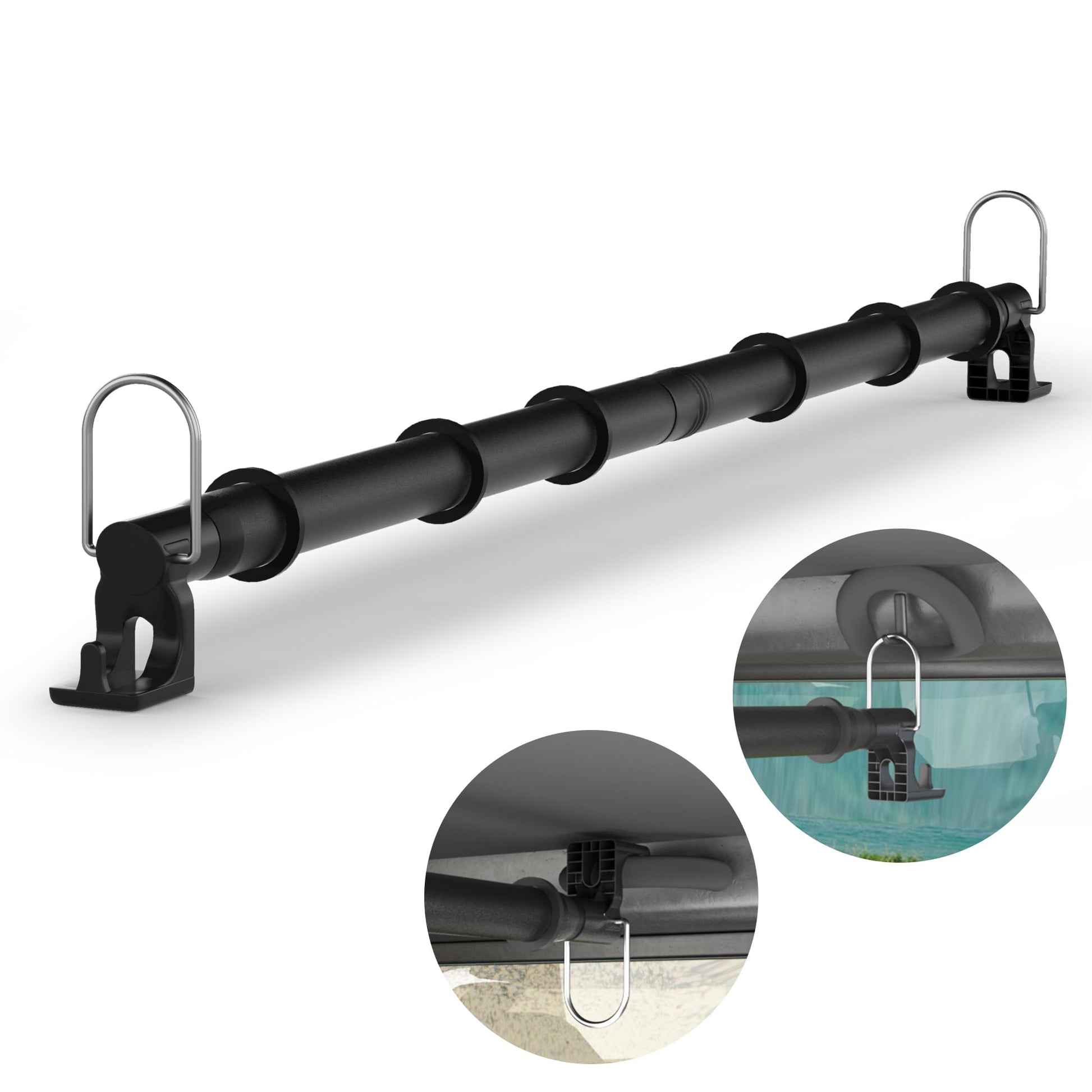 Qufiona Heavy Duty Car Clothes Hanger Bar 30-64 Inches - Wrinkle Free Telescopic Clothes Rack for Vehicles, SUV, Truck