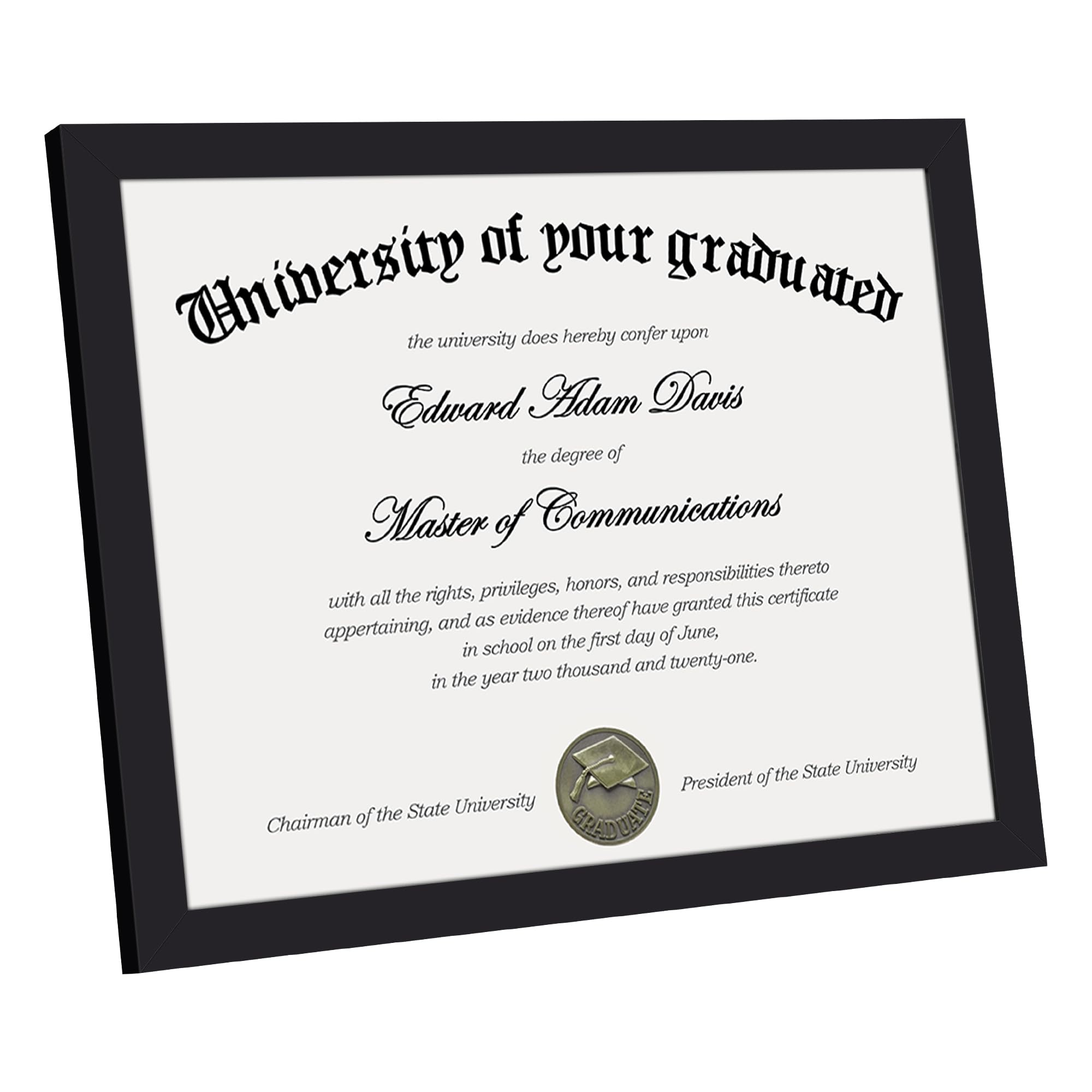 upsimples Certificate Frame with Clear Plexiglass, 8.5 by 11 Picture Diploma Document Degree Frames for Wall and Tabletop, Black, 1 Pack