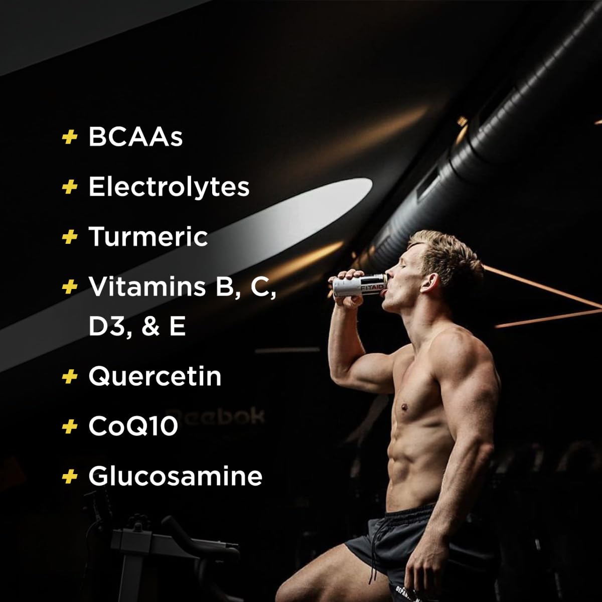 FITAID Recovery Blend, 100% Clean and Paleo Friendly, BCAAs, Glucosamine, Electrolyes, L-Glutamine, L-Arginine, Turmeric, Naturally Sweetened, Vegan 12 Fl Oz (Pack of 24)