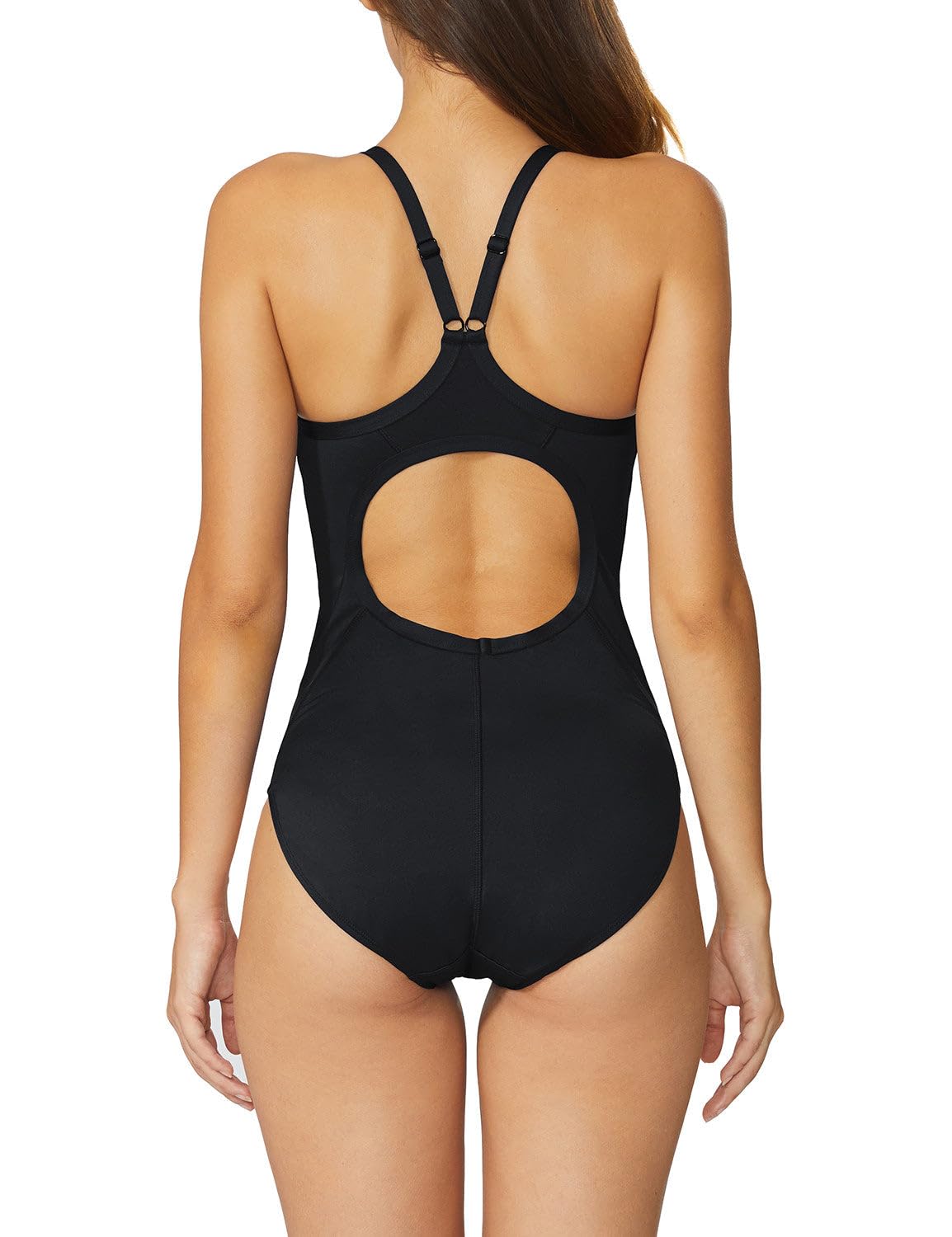 baleaf Women's Athletic Training Adjustable Strap One Piece Swimsuit Swimwear Bathing Suit Black 36