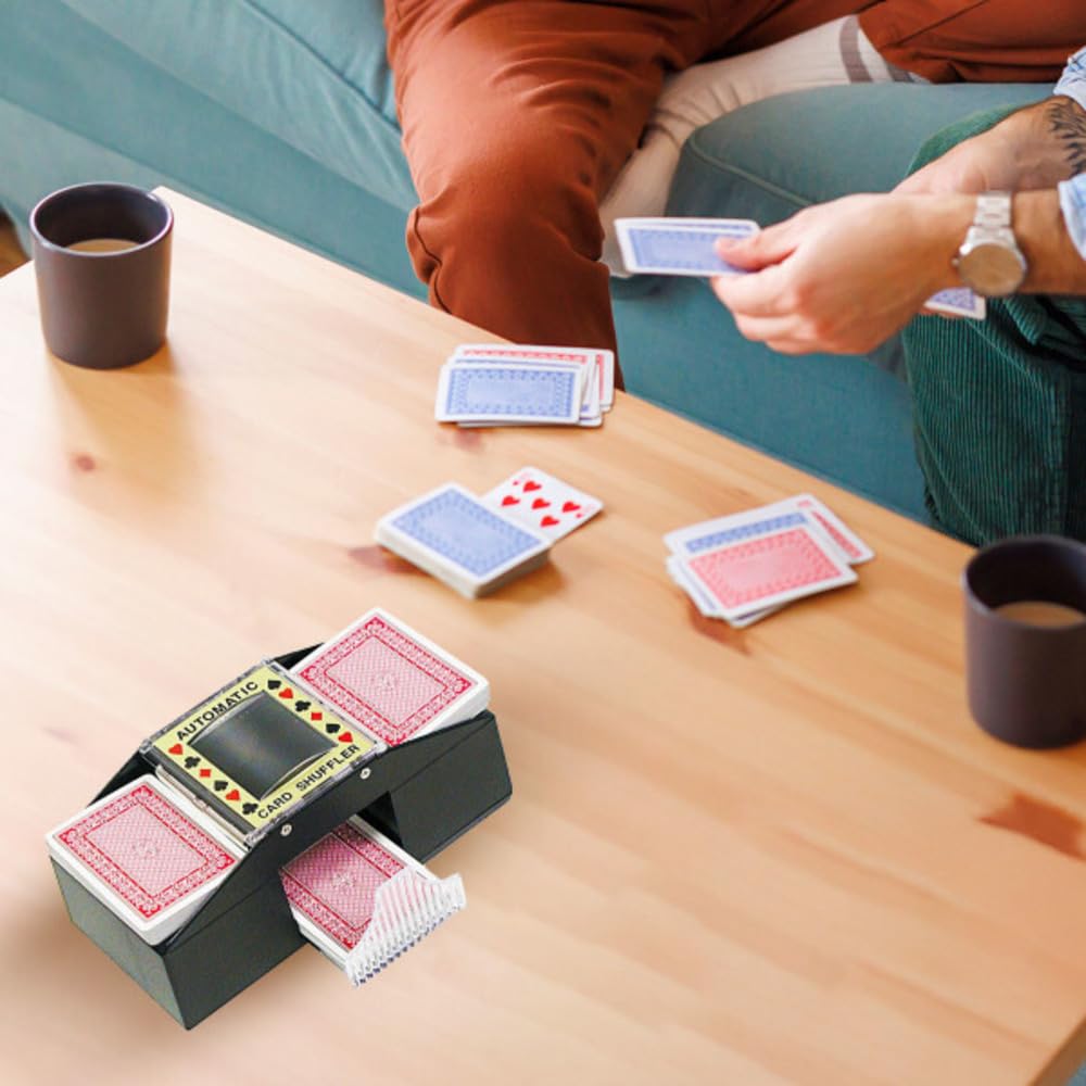 Trademark Poker Automatic Card Shuffler - Battery-Operated 2-Deck Playing Card Dispenser - Game Night and Casino Accessories