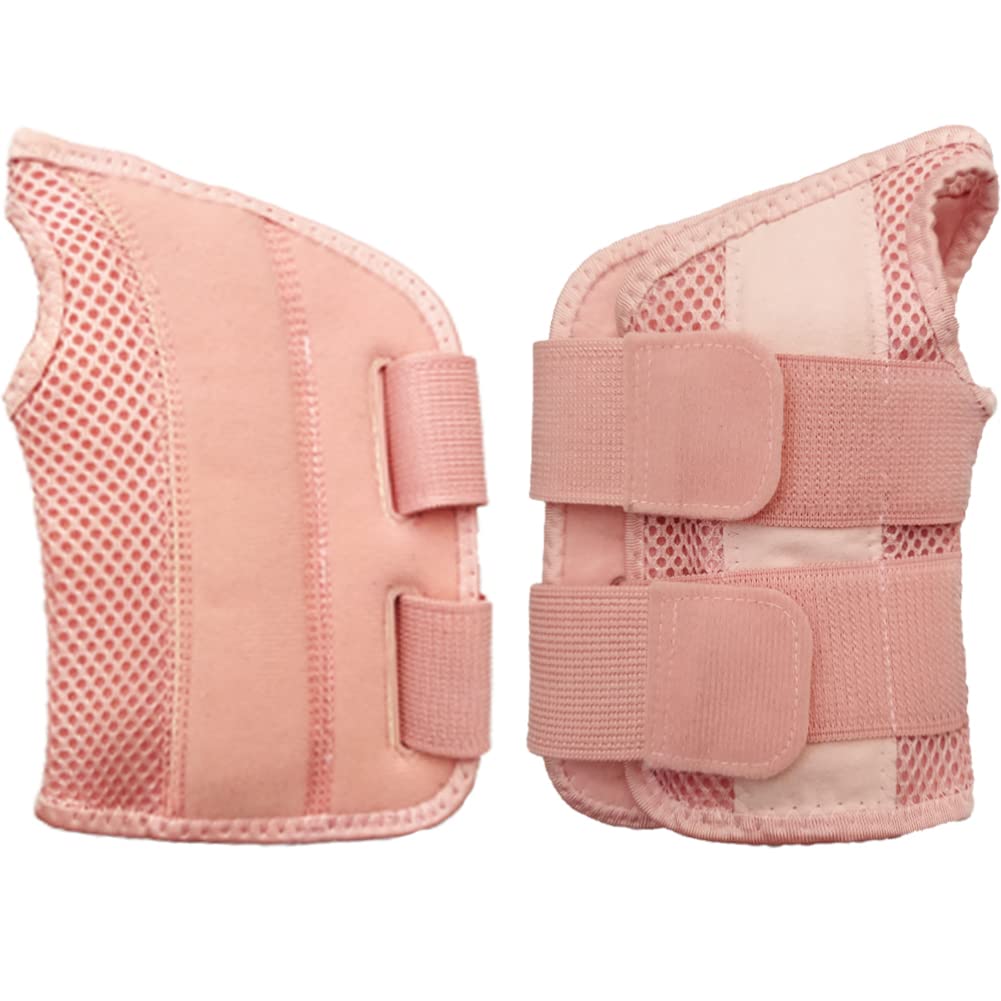 NuCamper Wrist Brace Carpal Tunnel Right Left Hand for Men Women, Night Wrist Sleep Supports Splints Arm Stabilizer with Compression Sleeve Adjustable Straps,for Tendonitis Arthritis Pain Relief (Right Hand-Pink, Small/Medium (Pack of 1))