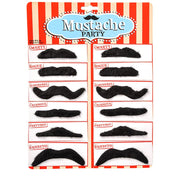 Road Island Novelty 3.5" Black Fake Mustaches, Pack of 12