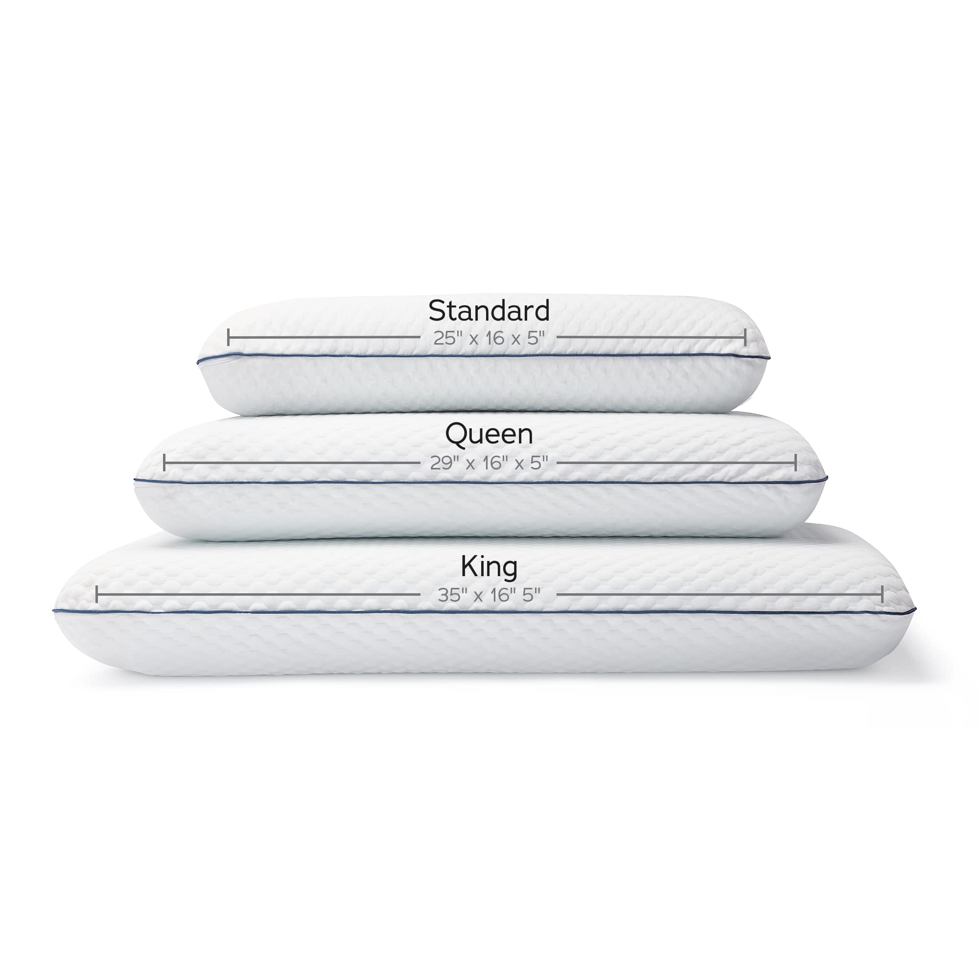 WEEKENDER Standard Gel Memory Foam Pillow Size-1-Pack-Medium Plush Feel-Neck and Shoulder Support-Side, Stomach, and Back Sleepers-Home, Hotel, & Hospital Essentials-CertiPur Certified, White