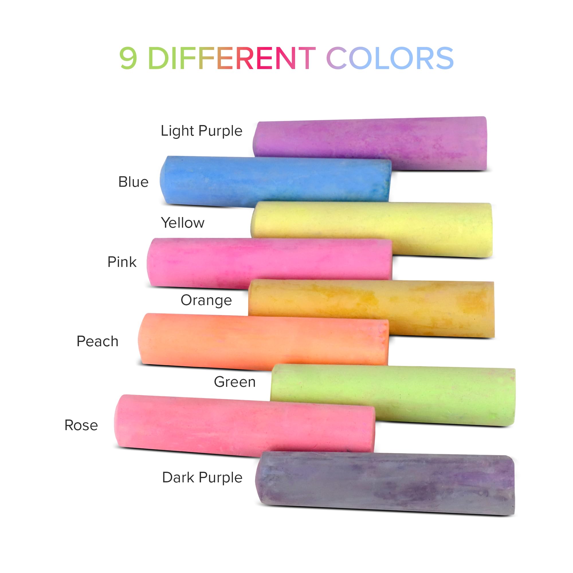 Kid Made Modern Non Toxic Sidewalk Chalk Bucket (24 Count) - Washable Colored Chalk Bulk Set for Kids and Toddlers Outdoor Games
