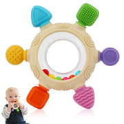 VTECHOLOGY Baby Beißringe Spielzeug für 0-6 6-12 Monate Babyrassel Beißspielzeug Sensorisches Spielzeug für Babys 0-24 Monate Silikon-Beißring Linderung Kauen Beruhigung Wundes Zahnfleisch für Neugeborene Kleinkinder Essentials BPA-frei