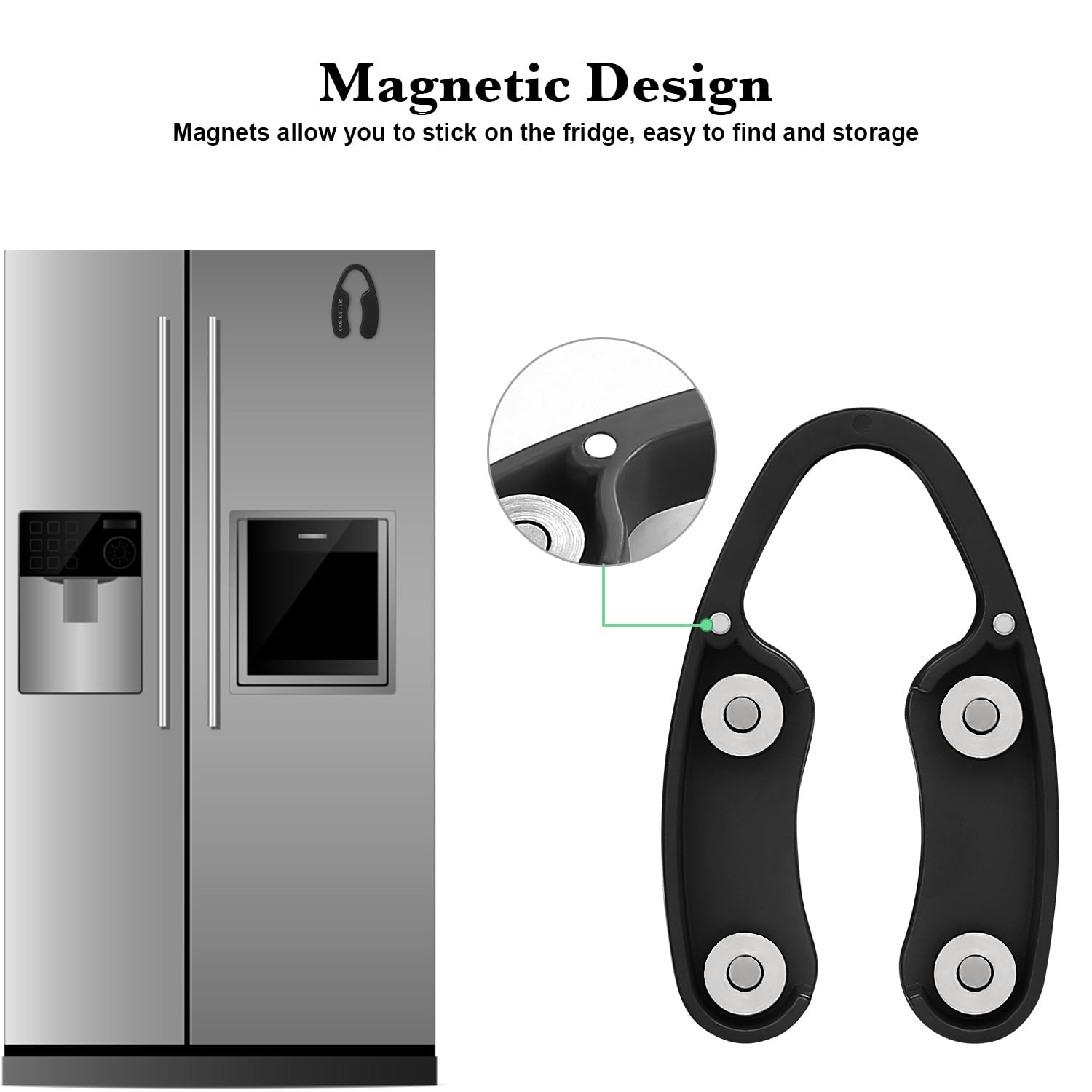 GOBETTER 2 Pcs Wine Foil Cutter Magnetic Design, 4 Stainless Blades Foil Remover Wine Bottles Opener Accessory, Removes Foil Top Effortlessly for Wine Lovers, Black