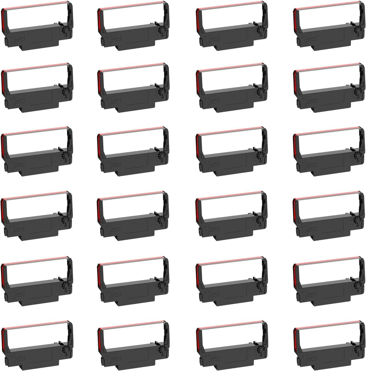 Bigger Replacement for ERC-30/34/38 B/R Ribbons, 24 Pack, Black and Red