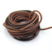 LolliBeads (TM) 3mm flacher Echtleder-Streifen, Kordel zum Flechten, Dunkelbraun Espresso (5 Yards)