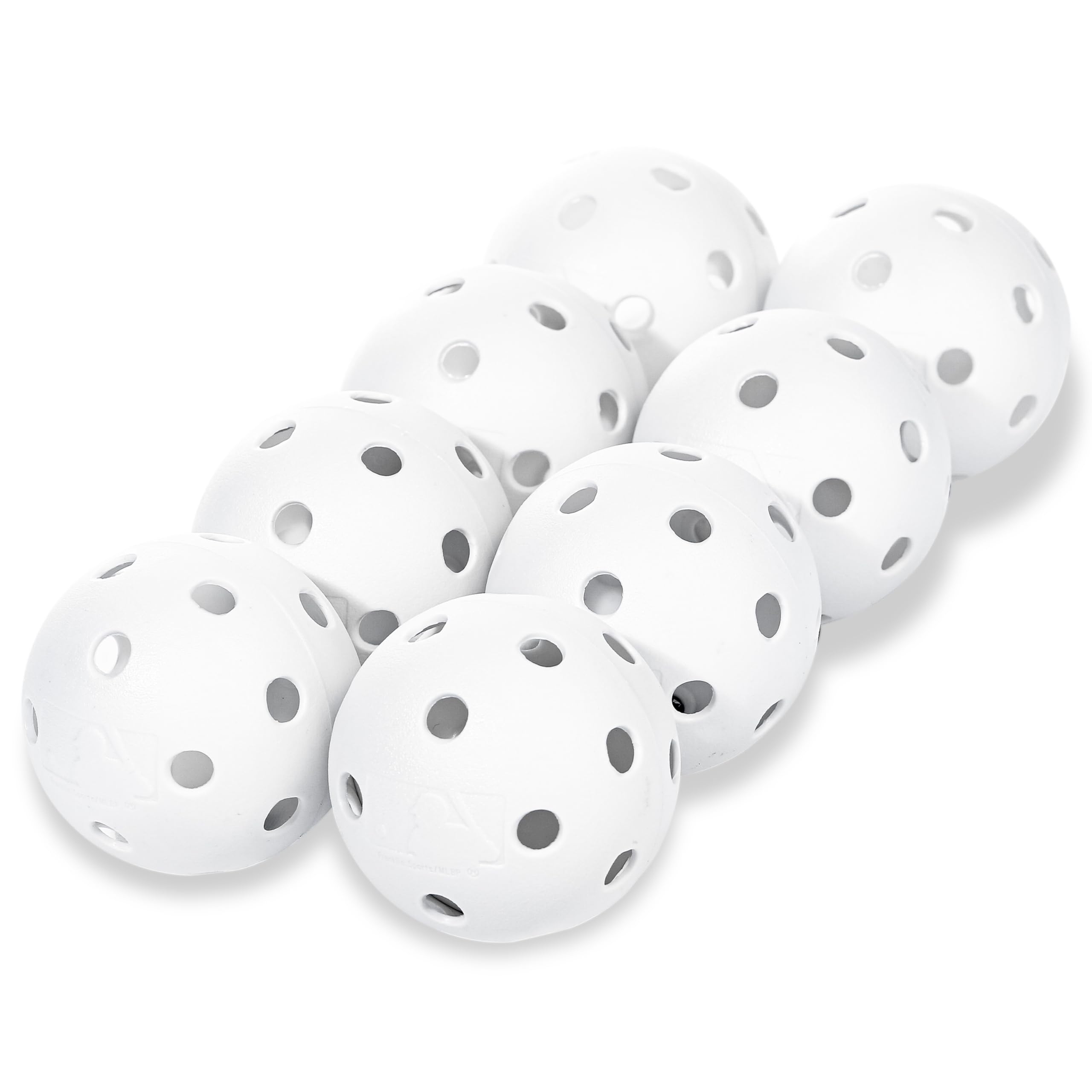 Franklin Sports Plastic Baseballs - MLB - Includes 8 Balls for Batting Practice or Backyard Baseball Play - Replacement Balls - 70mm Official Baseball Size - White