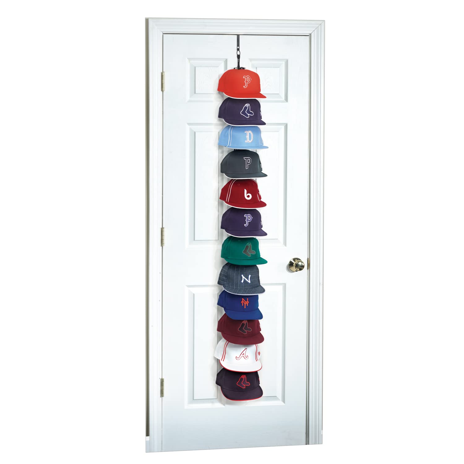 Perfect Curve Cap Rack System 36 - Baseball Cap Organizer (12 clips hold up to 36 caps,Black)