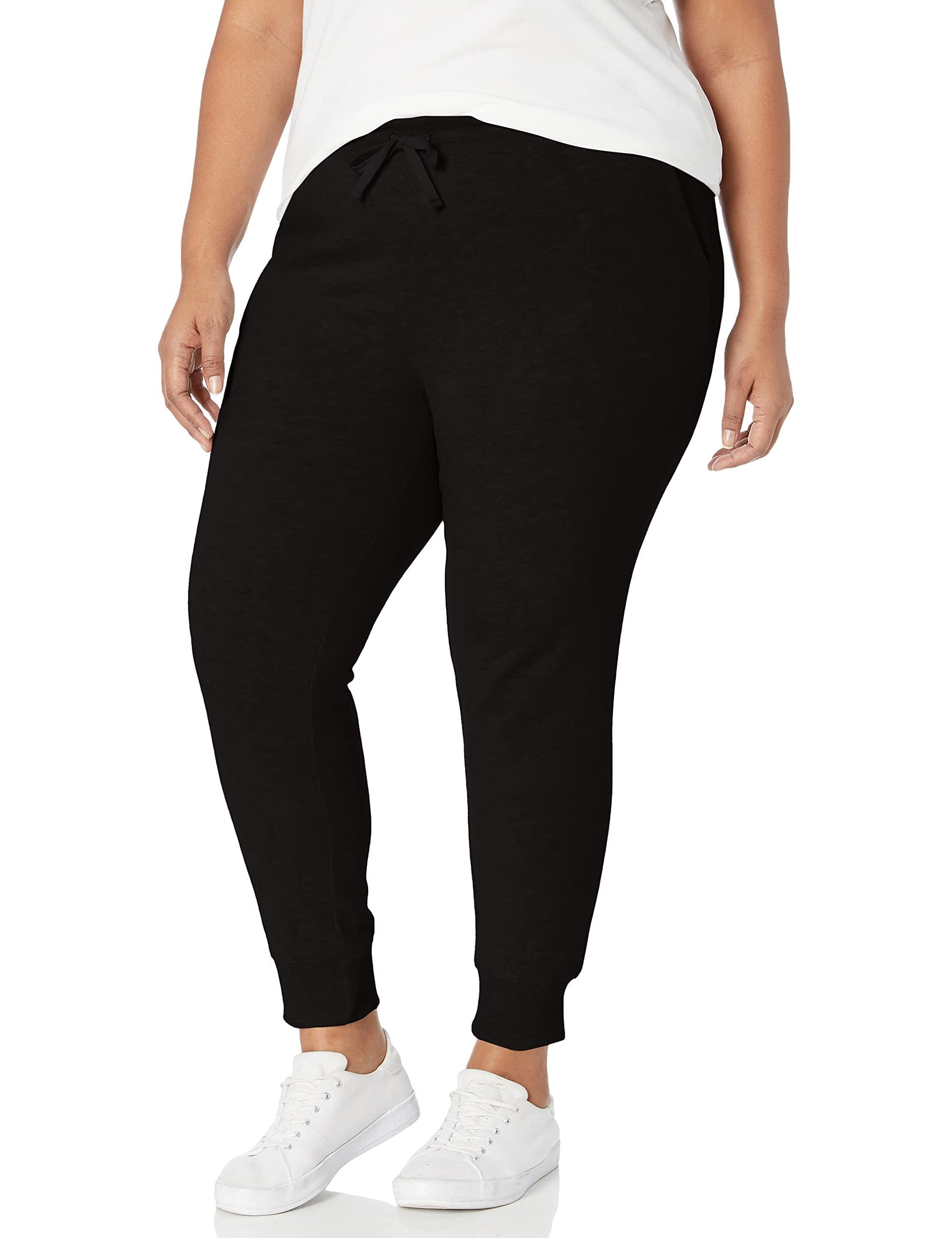 Amazon Essentials Women's Fleece Jogger Sweatpant (Available in Plus Size), Black, Large