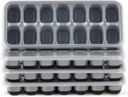 Ice Cube Tray 4 Pack, Easy-Release & Flexible 56 pcs Silicone Ice Cube Trays with Spill-Resistant Removable Lid, Stackable Ice Trays with Covers for Freezer, Cocktail