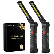 Coquimbo Werkzeuggeschenke für Männer, Papa, Ihn, Ehemann, wiederaufladbare LED-Arbeitsleuchte, Grilllicht-Zubehör mit Magnetfuß, 360 Grad drehbare Mechaniker-Taschenlampe, Nikolausgeschenke für Männer, Erwachsene (2er-Pack Schwarz)