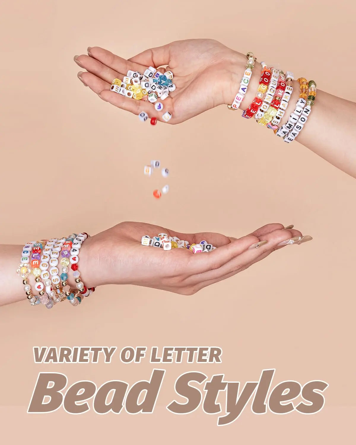 DoDoBeads 1650 Pcs Letter Beads Kit with Extra Vowels and Numbers, Alphabet Beads for Bracelets Making, Perfect for Friendship Bracelets