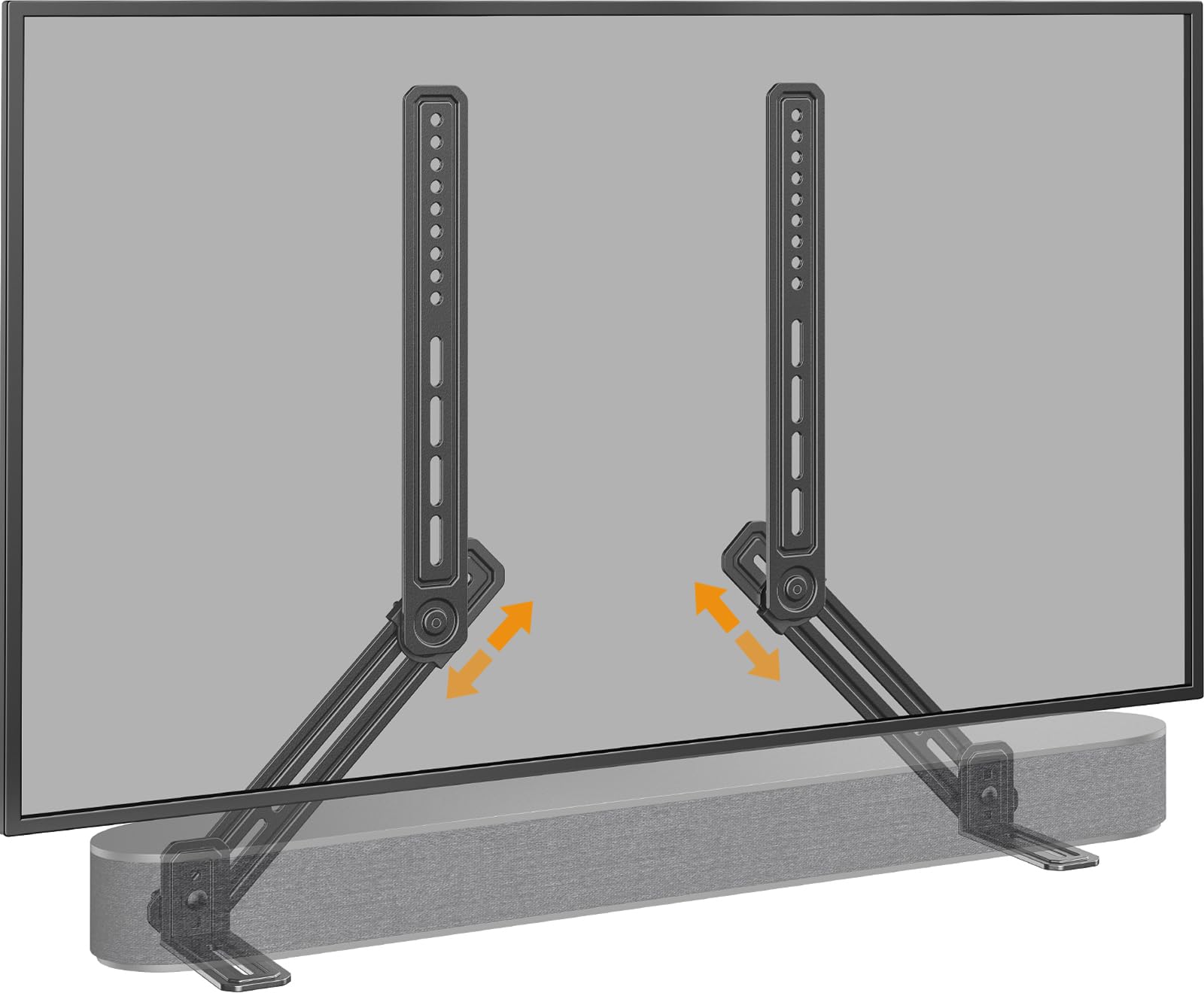 Perlegear Soundbar Mount with Adjustable Height, Sound bar Mount up to 15 lbs, Soundbar Mount Under TV or Above TV, Soundbar tv Mount Bracket with Detachable Long Extension Plates PGSM04B