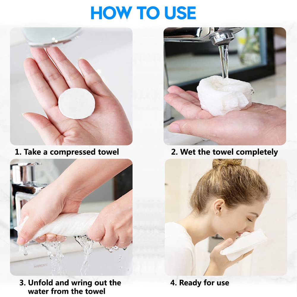 120 Pcs Mini Compressed Towels, Disposable Face Compressed Towel, Compressed Cotton Hand Wipe, Camping Towel, Portable Compressed Coin Tissue for Travel/Home/Outdoor Activities
