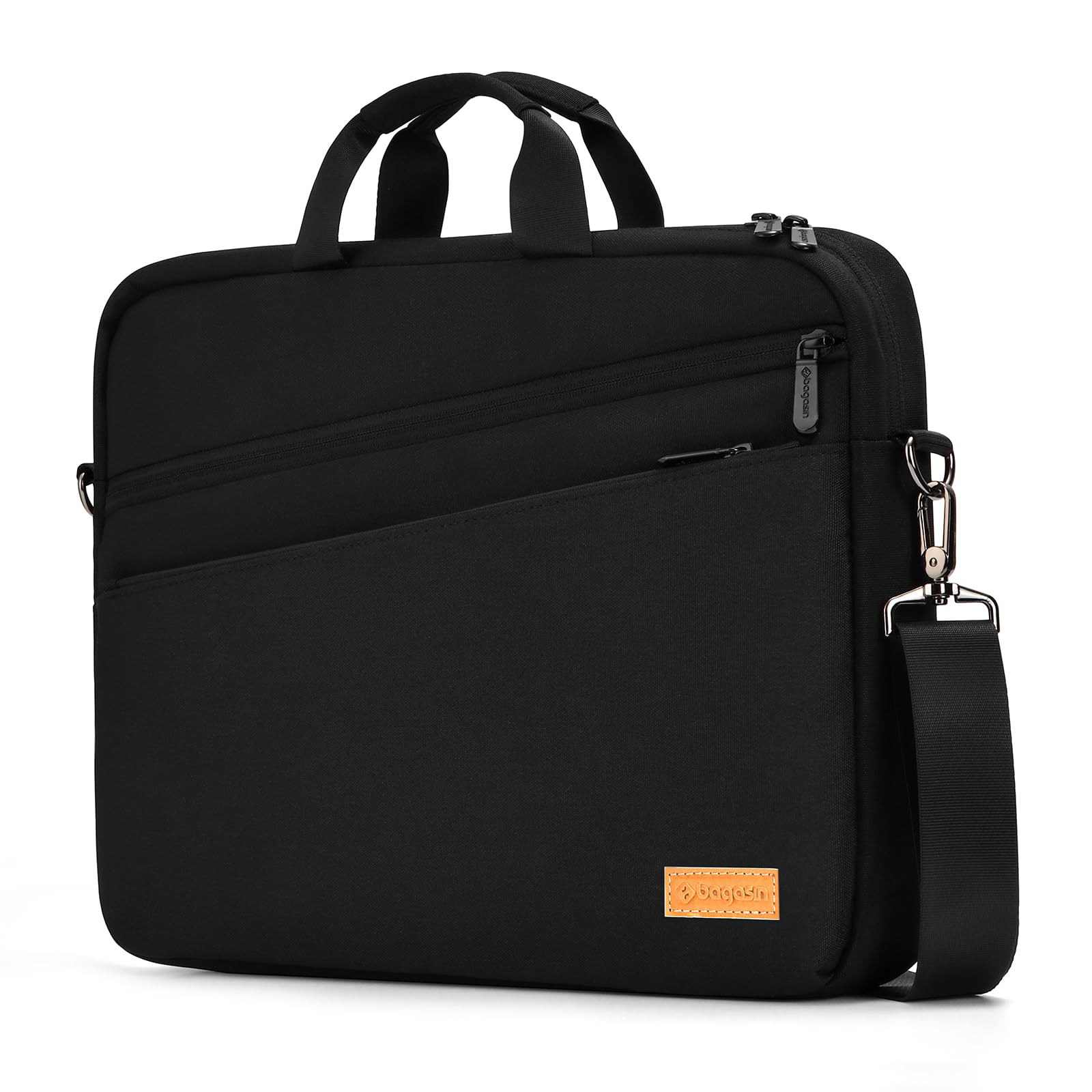 bagasin 15 15,6 16 Zoll Laptop Computer PC Umhängetasche Tragetasche, wasserabweisende Stoff-Aktentasche, leichter Toploader, Business Casual oder Schule