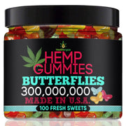 Healthergize Hemp Gummies Premium-Delicious Butterflies Gummy Bear Edibles-Fresh Fruity Flavors-Natural Candy Peace and Relaxation-for Sleep, Calm, Relax-Made in USA-100 Count
