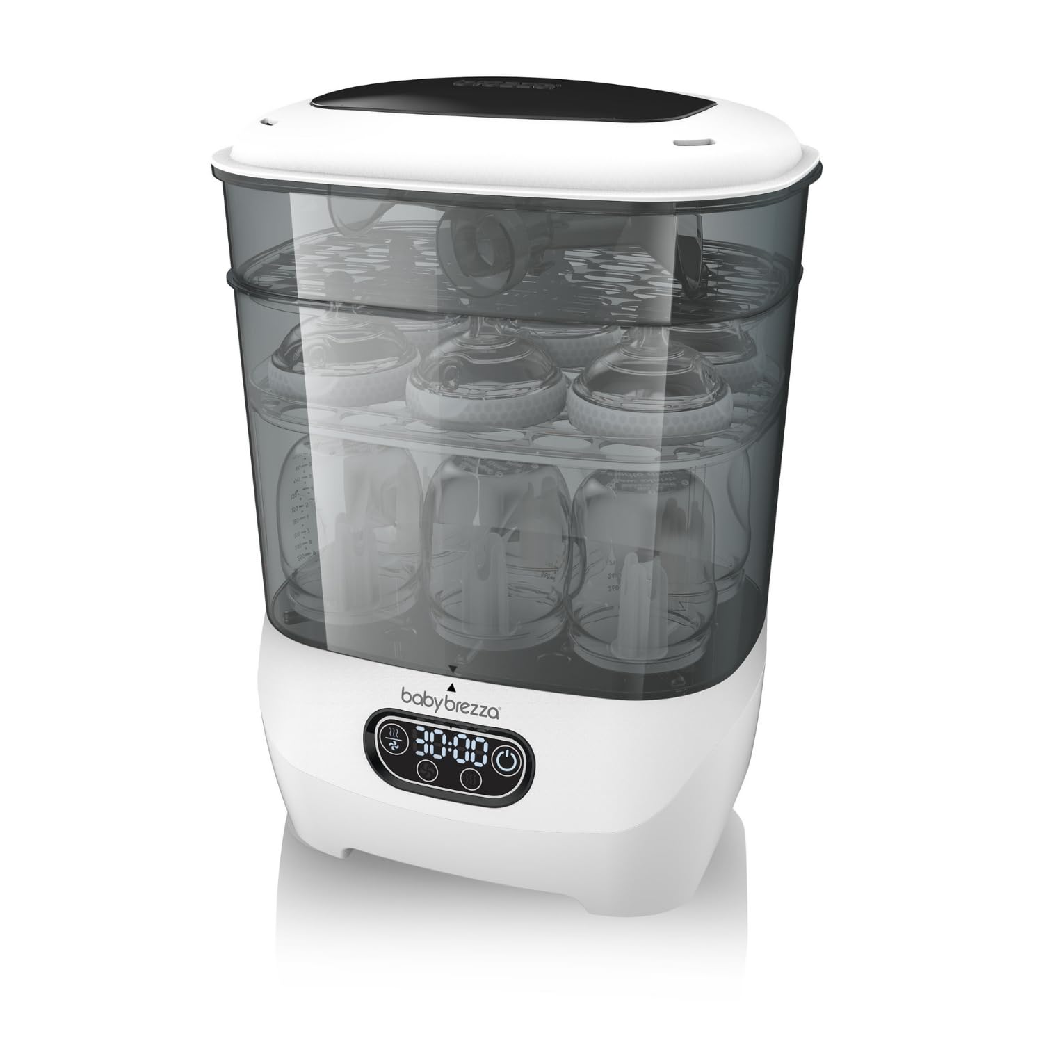 Baby Brezza Bottle Sterilizer and Dryer Advanced – 33% Faster - Largest Capacity Steam Sanitizer - Universal Sterilization Machine for All Bottles + Pump Parts - HEPA Air Filter