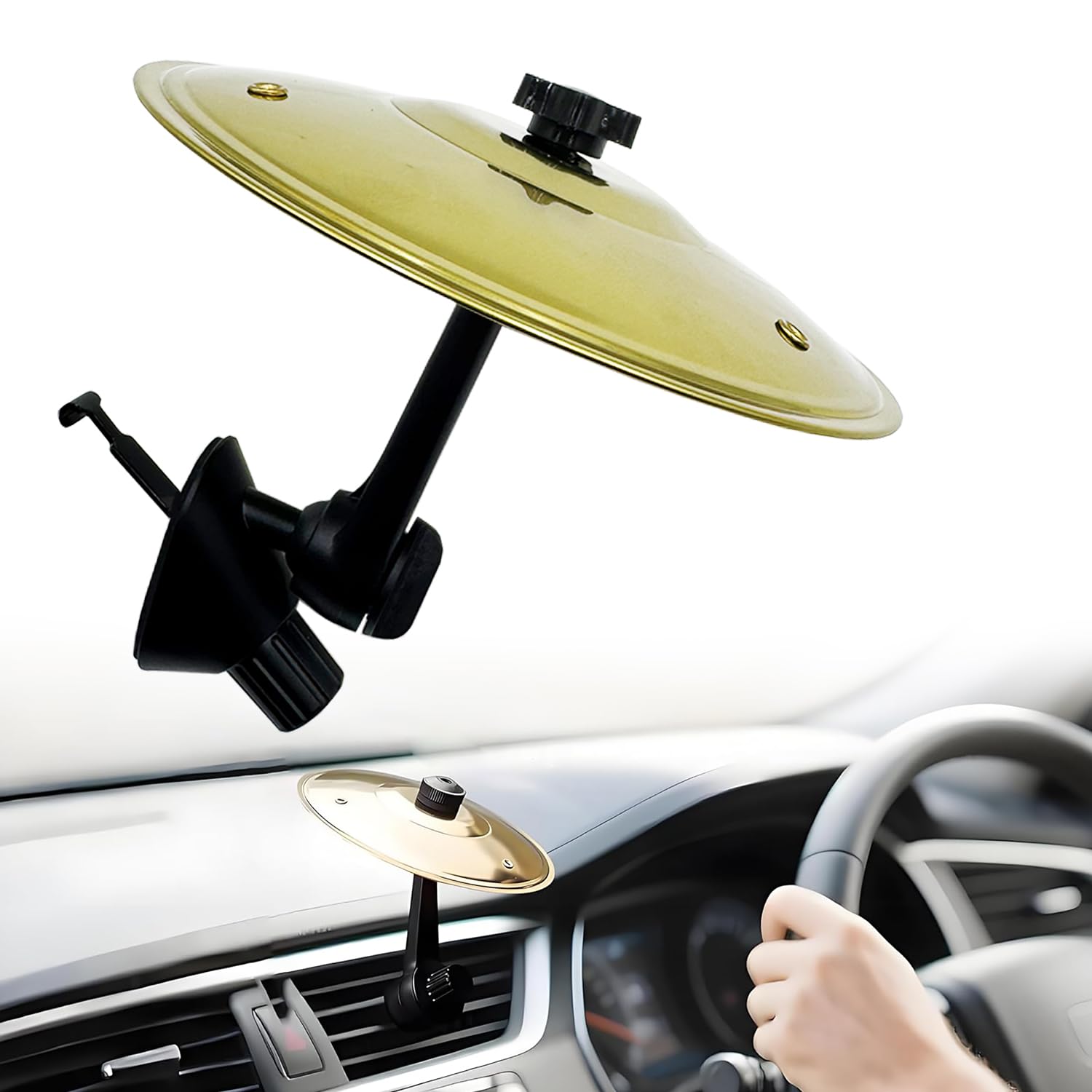 Car Cymbal, Car Cymbal Air Vent, Mini Drum Crash Cymbal For Car Vent, Suitable For All Types Of Vehicles (Gold)