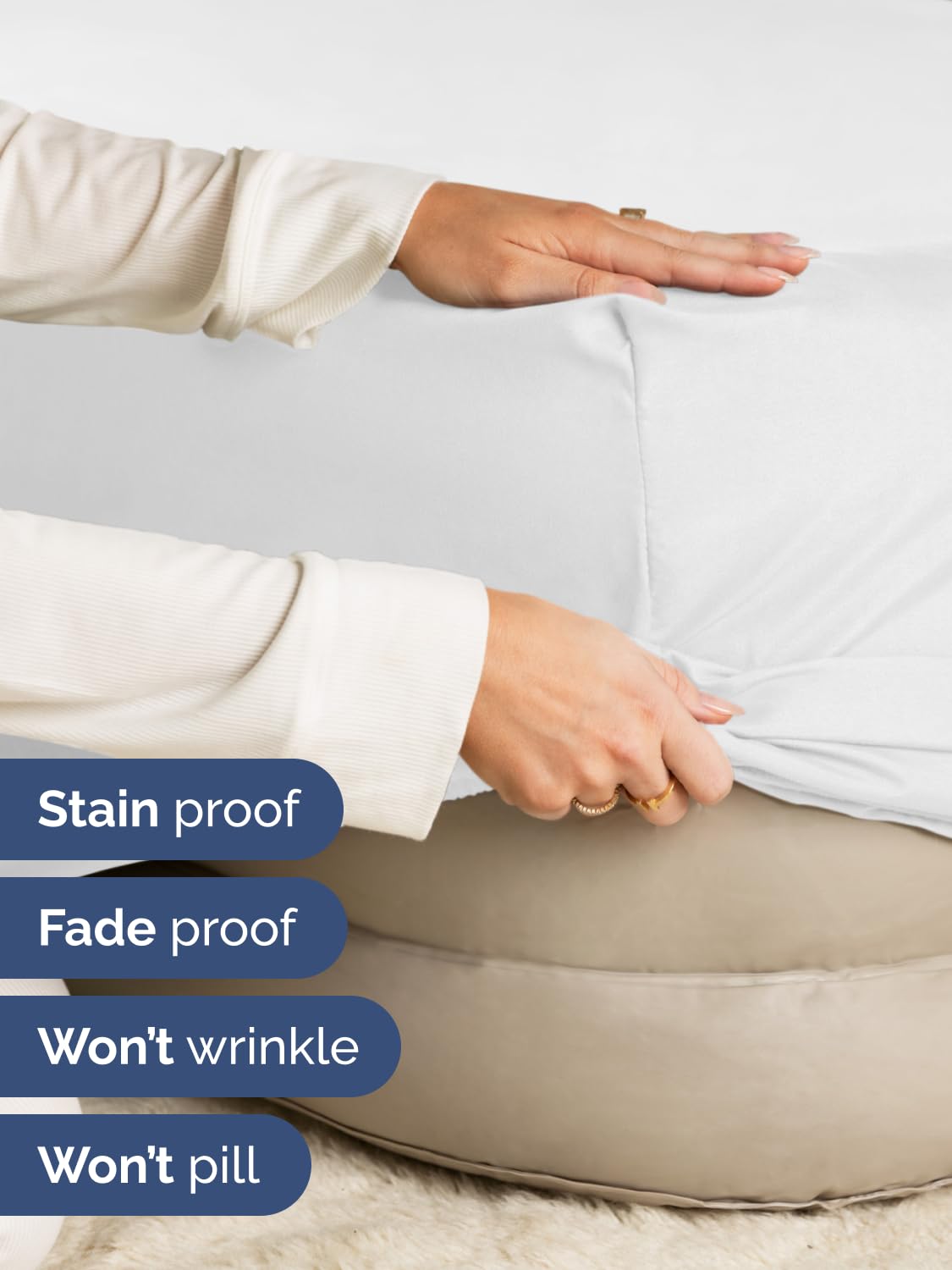 Extra Deep Queen Fitted Sheet - Hotel Luxury Single Fitted Sheet Only - Easily Fits 18 inch to 24 inch Mattress - Ultra Soft, Wrinkle Free w/Extra Deep Pockets - Easy-Care, Breathable & Comfy - White