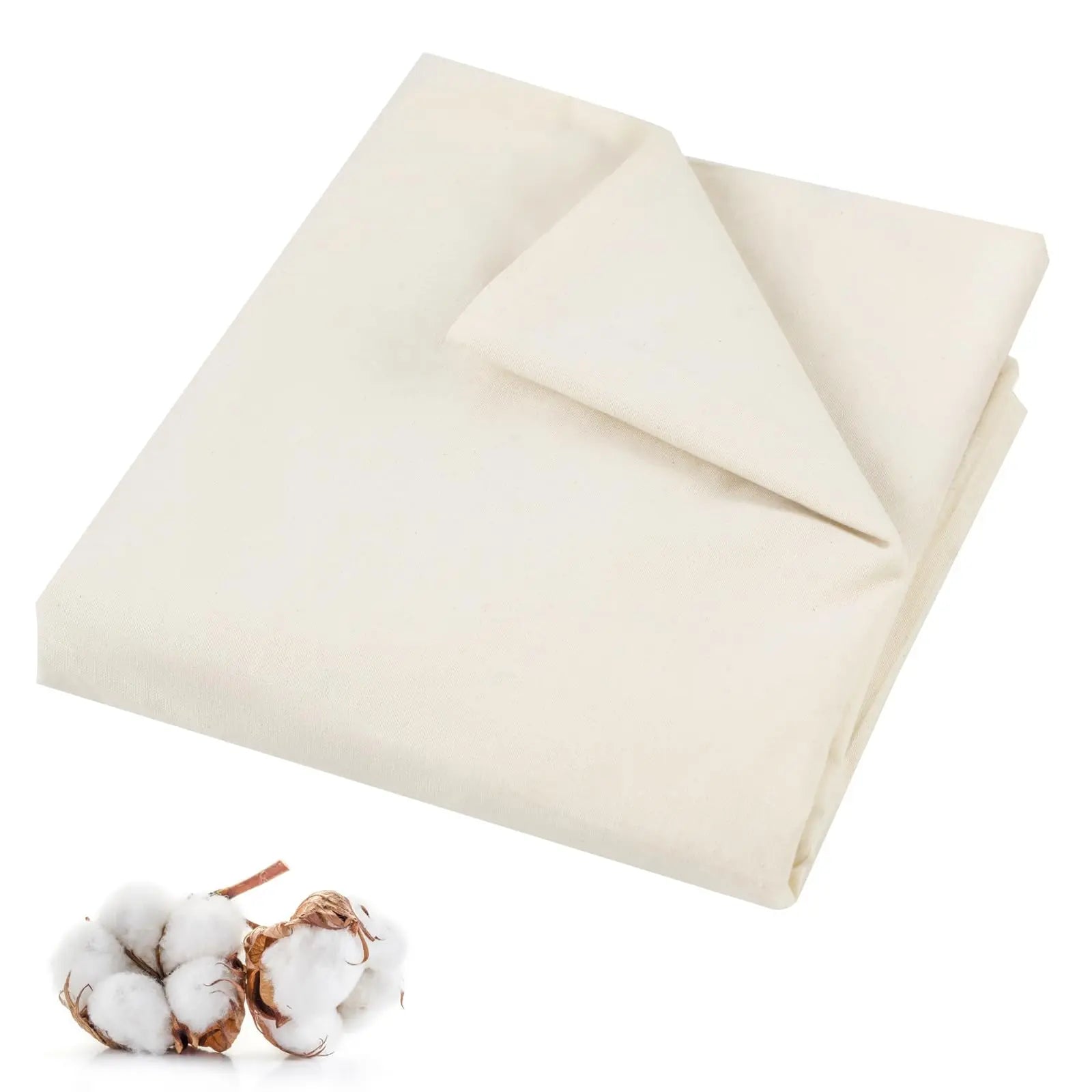 PEASUG 100% Cotton Muslin Fabric, 63 Inch X 2 Yards Unbleached Muslin Linen Fabric by The Yard, Medium Weight Draping Fabrics Suitable for Sewing Embroidery, Garments, Crafts Material-Natural