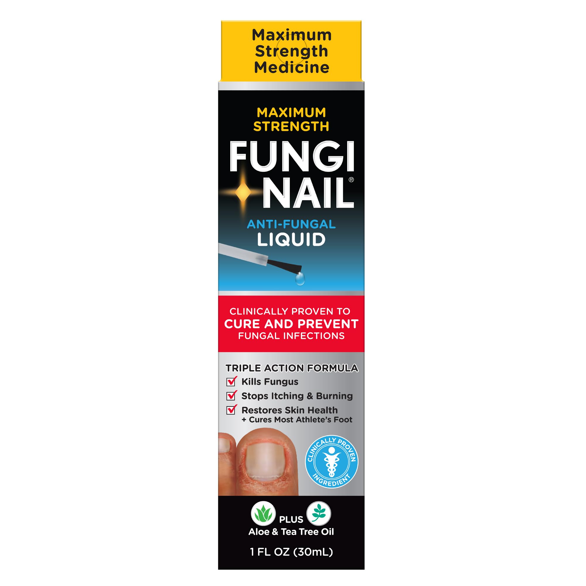 Fungi-Nail Anti-Fungal Liquid Solution, Kills Fungus That Can Lead to Nail & Athlete's Foot with Tolnaftate & Clinically Proven to Cure and Prevent Fungal Infections 1 Fl Oz (Pack of 1)