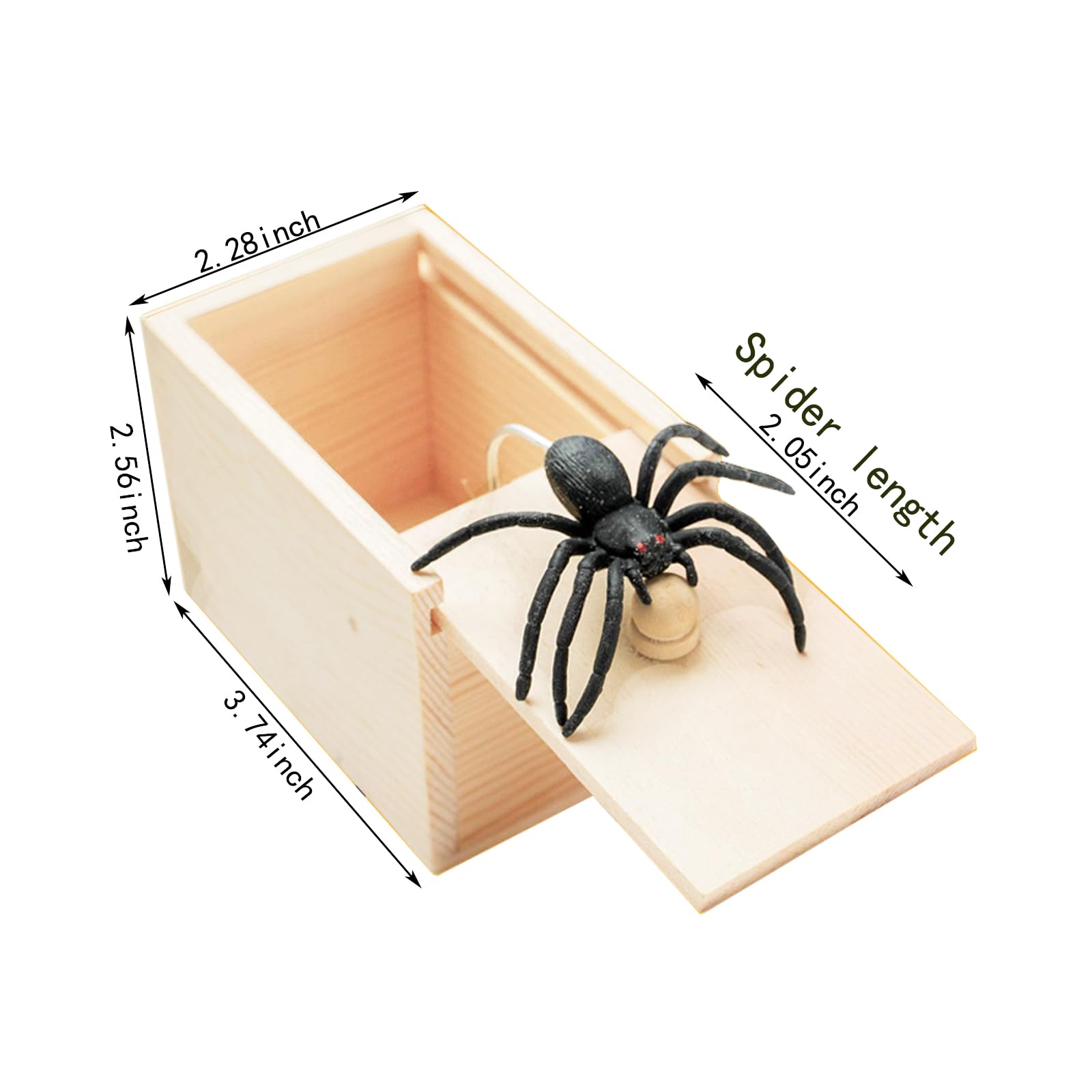 Rubber Spider Trick Box, Handmade Wooden Trick Surprise Box Spider Hidden in One Box Trick Toys for Adults and Children Pranks for Adults Stuff