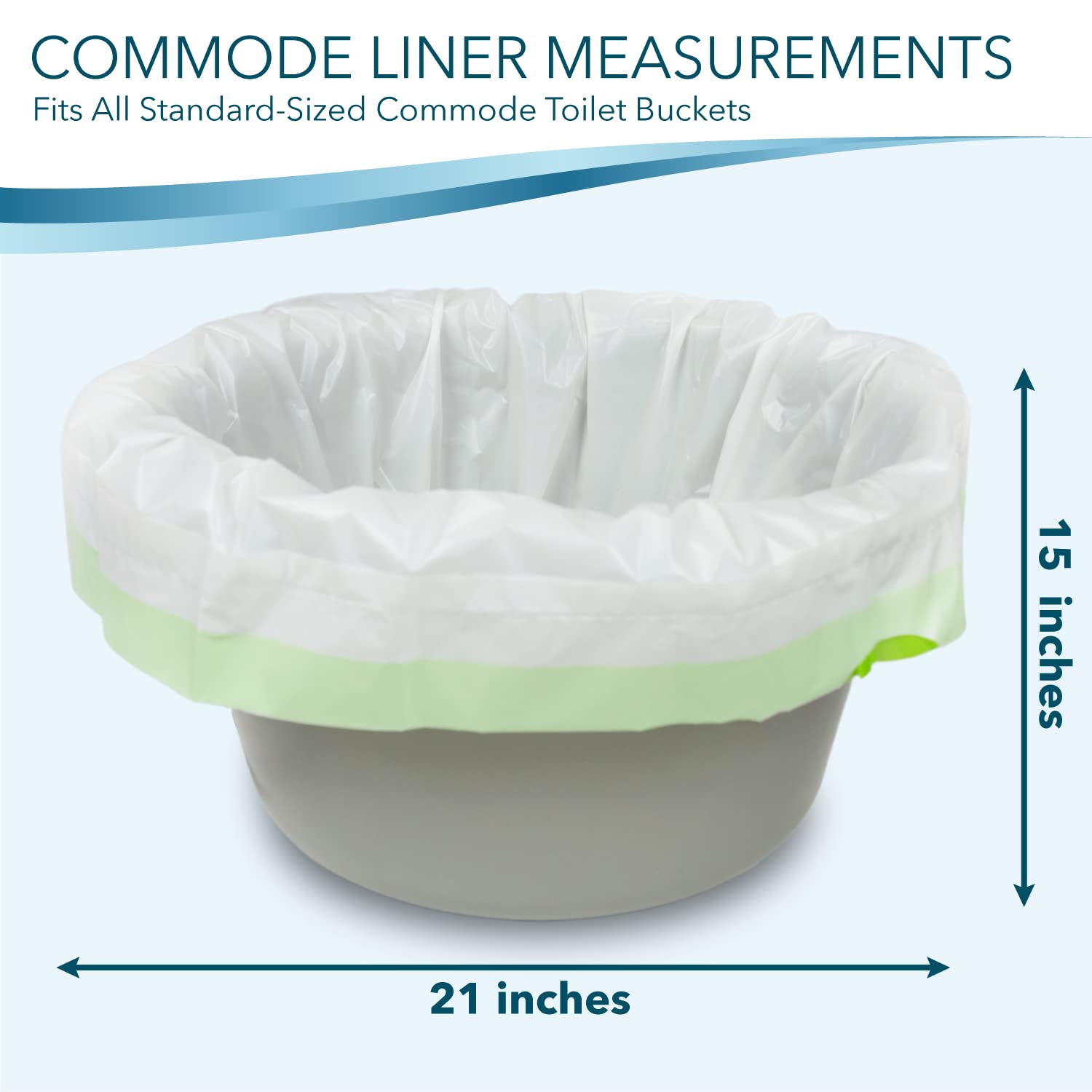 TidyCare Disposable Bedside Commode Liners for Adult Portable Toilet Chair Seat Bucket and Bedpan | Value Pack of 48 Waste Bags | Universal Fit Liners for Home Medical Care