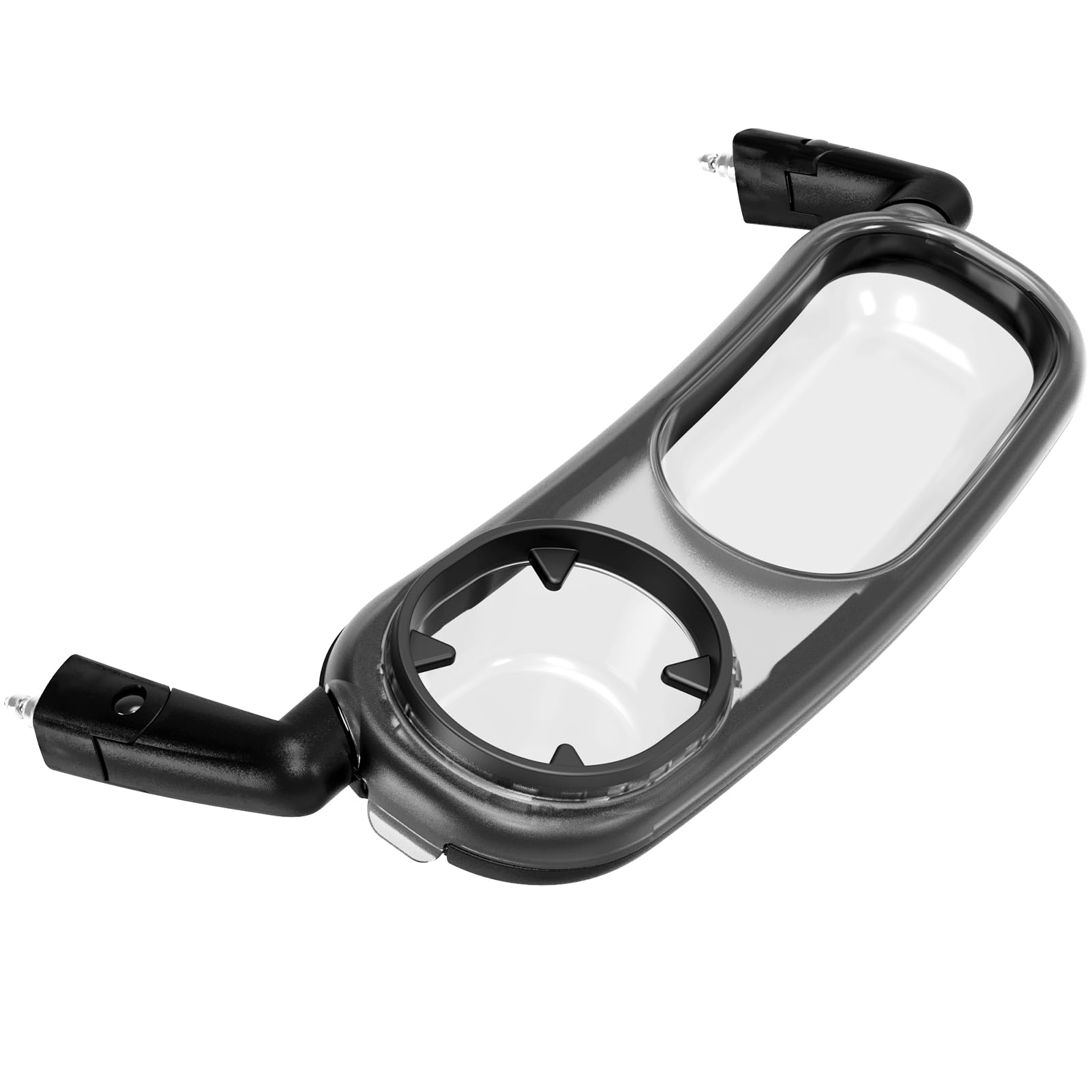 صينية وجبات خفيفة تناسب عربة أطفال UPPAbaby Vista/Vista V2/Vista V3/Cruz/Cruz V2/ RumbleSeat/RumbleSeat V2، صينية عربة أطفال مع حامل أكواب ووعاء غائر، آمنة للغسل في غسالة الأطباق، تثبيت سريع، قابلة للطي مع عربة الأطفال، رمادي