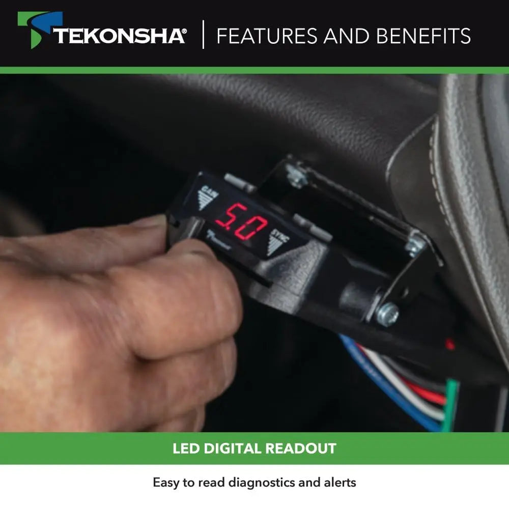 Tekonsha 8507120 Brakeman IV, Time-Delay Brake Controller For Trailers with 1-4 Axles, Compatible with Ford, GM, Chevy, Dodge, RAM, Toyota, Jeep. Wiring harness sold separately.