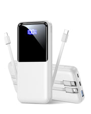 Portable Charger Power Bank - 15000mAh Battery Pack Portable Phone Charger with Built in Cables 22.5W Fast Charging Powerbank Compatible with iPhone Android Samsung Phone, Travel Camping Essential