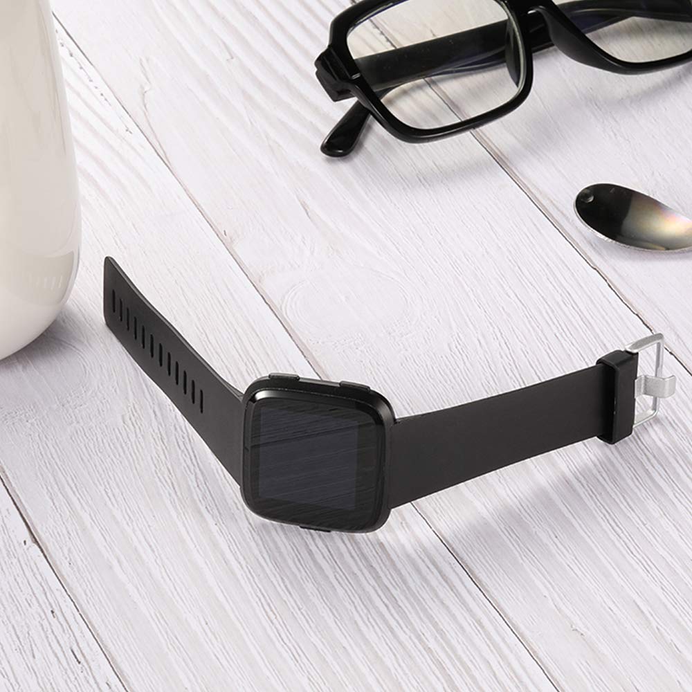 Wepro Band Compatible with Fitbit Versa 2 Bands for Women Men, Soft Band Compatible with Fitbit Versa Bands, Sport Waterproof Breathable Replacement Wristband Strap for Versa Lite, Large, Black, 1 Pack