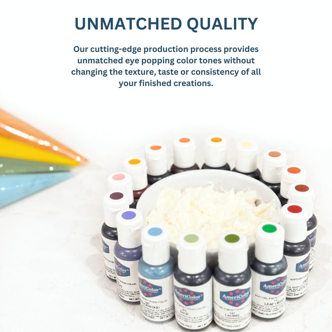 Food Coloring AmeriColor Student - Kit 12 .75 Ounce Bottles Soft Gel Paste Colors