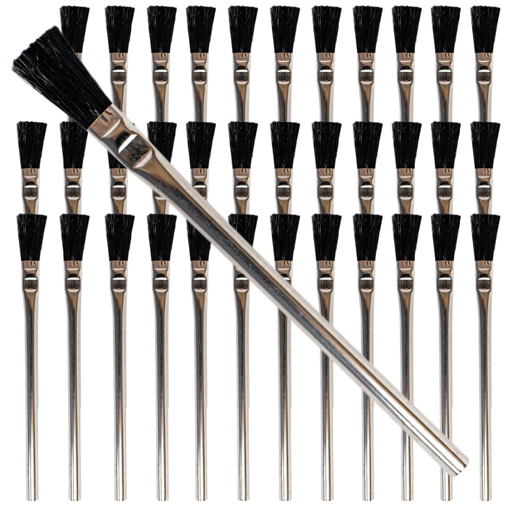 Pro Grade - Acid Brushes - 36 Count 3/8 Inch Boar Hair Acid Flux Brushes