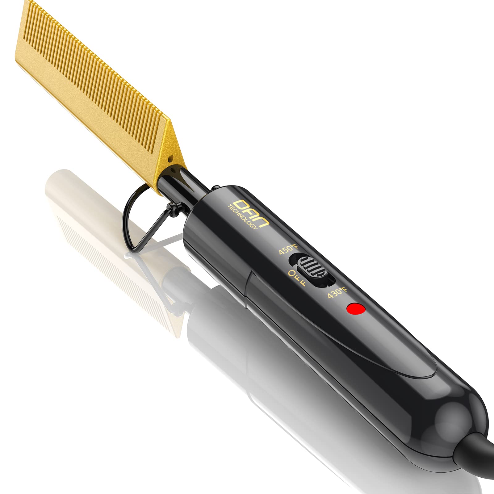 DAN Technology hot Comb Electric for Wigs,450Small hot Comb for Edges,Low and high Temperatures, Hair straightening Comb for Black Hair,Portable & Dual Voltage for Travel & Home...