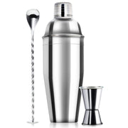 WPHUAW 24oz Cocktail Shaker Bar Set-Professional Margarita Mixer Drink Shaker and Measuring Jigger & Mixing Spoon Set-Professional Stainless Steel Bar Tools Built-in Bartender Strainer for Martini Kit