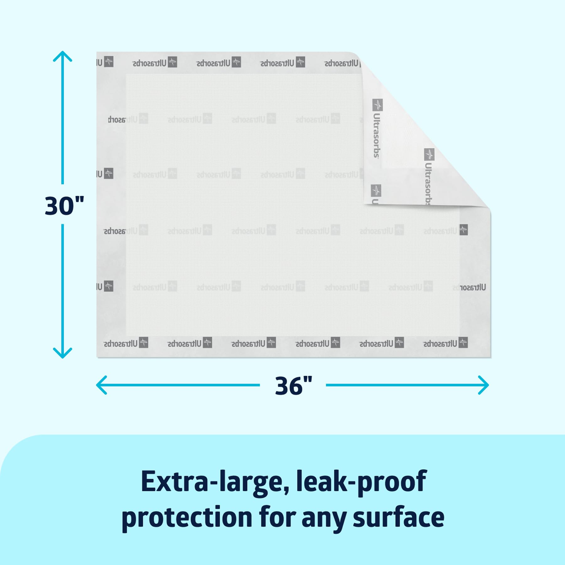 Medline Ultrasorbs Bed Pads Disposable Adult, Advanced+ Premium Ultra Thick, 30x36, 25 Count, Chucks Pads Disposable Adult, Heavy Duty Chux Pads, for Incontinence, Full Body Coverage