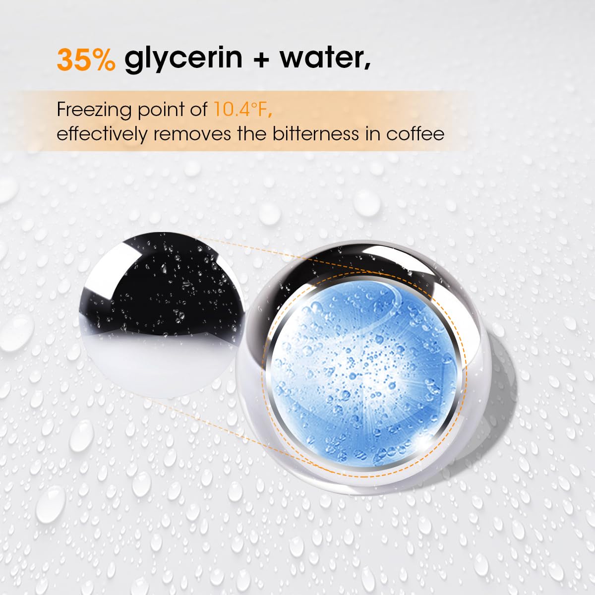 AIEVE 2 Pack Espresso Cooling Ball, Stainless Steel Frozen Ice Rock for Coffee, Espresso Accessories Extract Brew Chilling Tool Chiller Gift for Birthday, Valentine's Day, Christmas