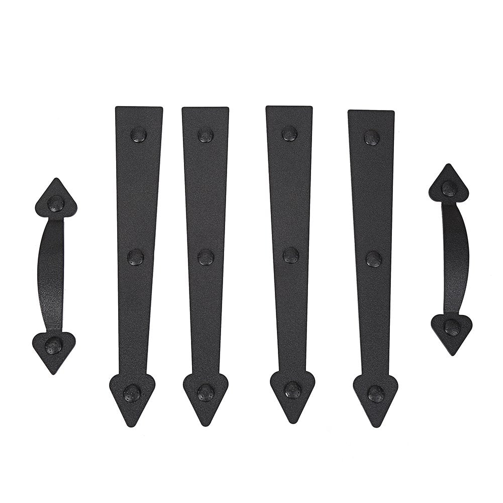 Magnetic Decorative Garage Door Curb Appeal Faux Hinges Handles Hardware Kit Color Black