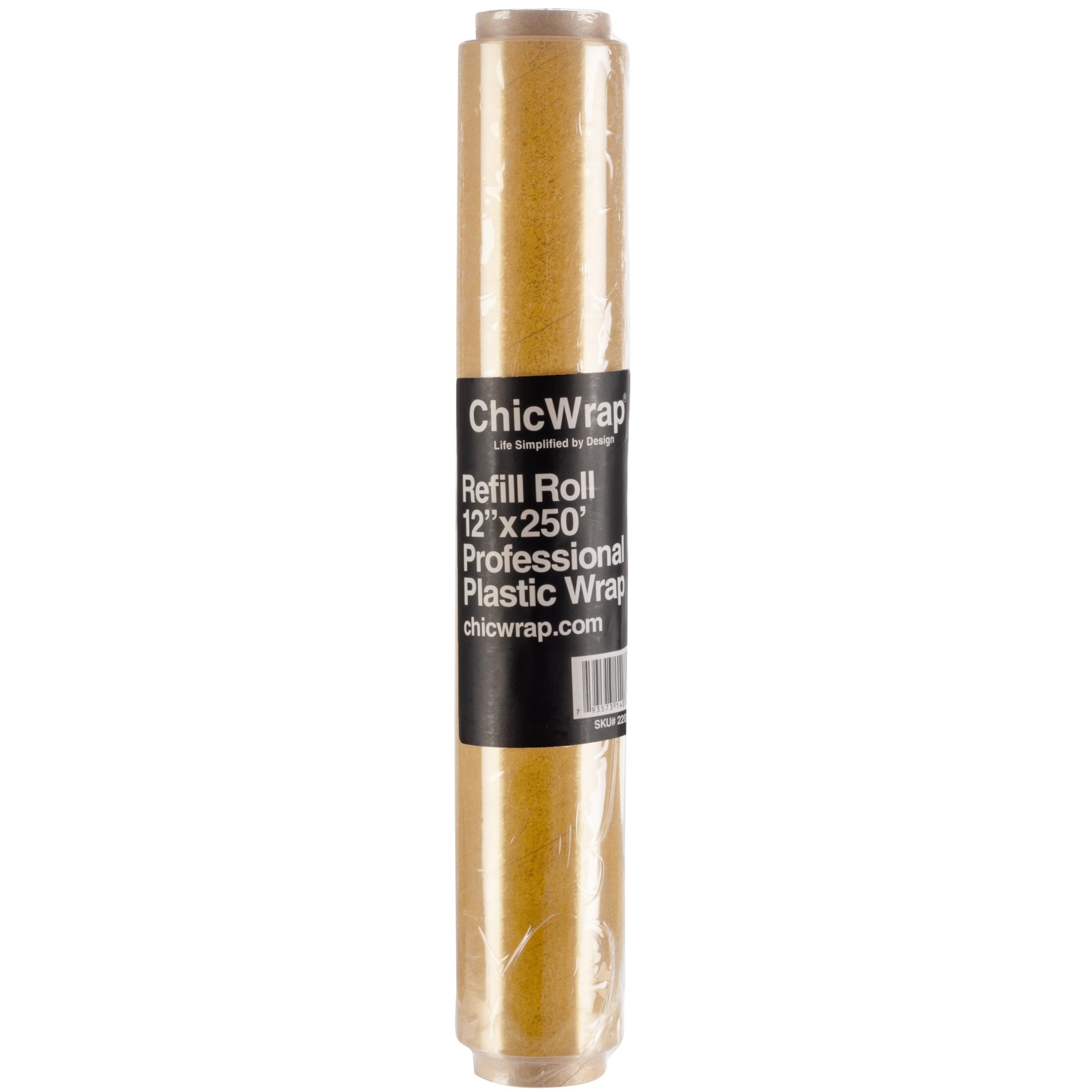 ChicWrap Professional Grade Plastic Wrap Refill Roll - 12 Inch X 250 Feet - Professional Grade Plastic Wrap - BPA Free and Kosher Certified - Reduces Waste & Saves Money