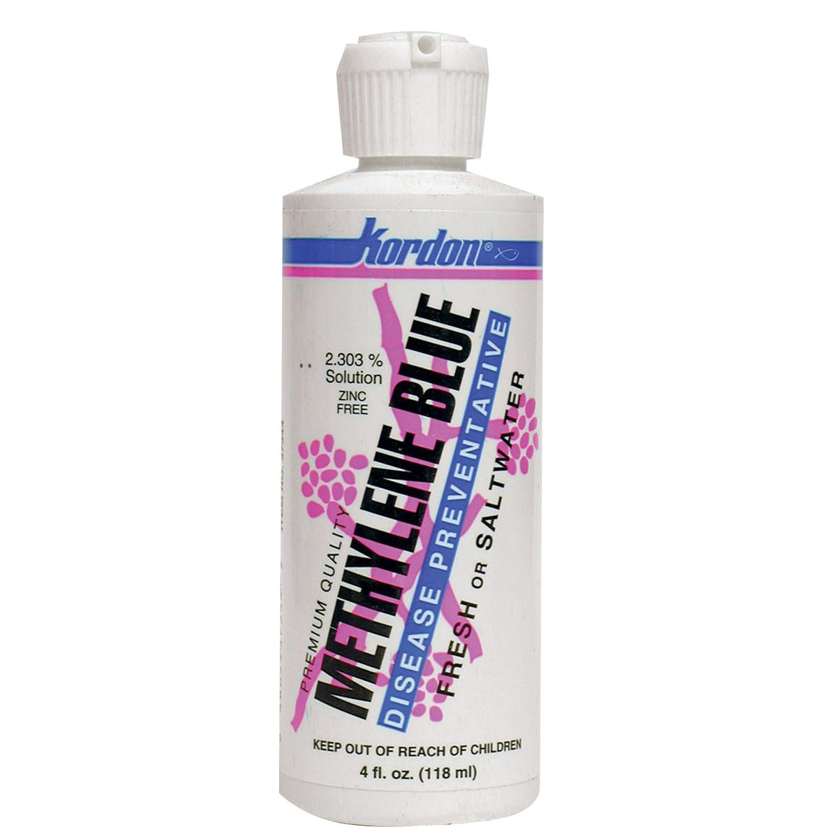 Kordon Methylene Blue Disease Preventative - Safe for Freshwater & Saltwater Aquariums, Prevents Fungal Infections & Treats Parasites, Reduces Fish Stress, 4-Ounces