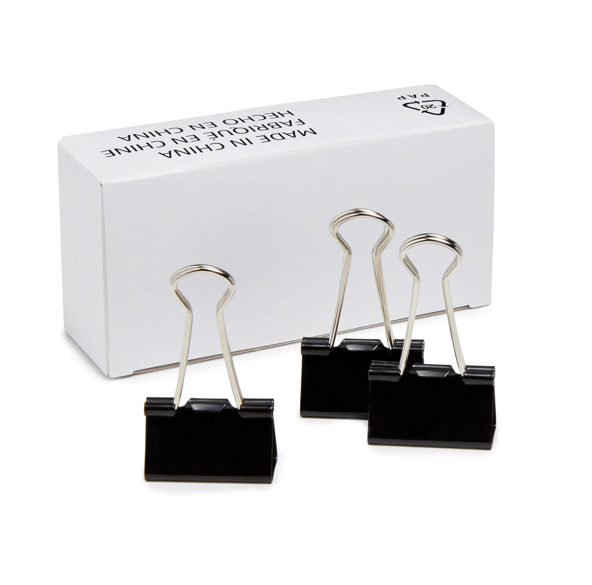 Amazon Basics Sturdy Binder Clips for Office Use, 96 Count (8 Pack of 12), Medium, 1.25 in, Black
