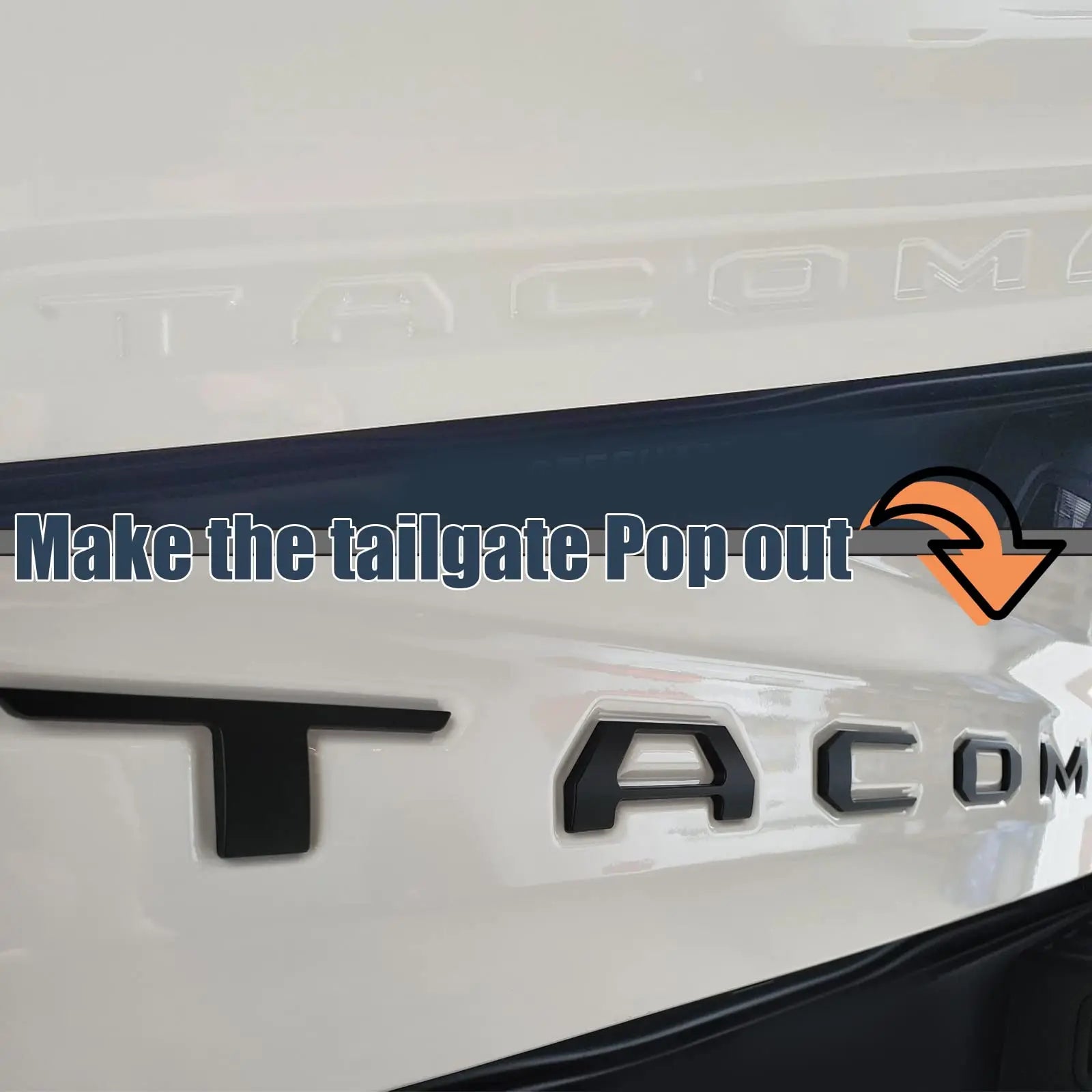 Pukonger Tailgate Insert Letters Compatible with 2016 2017 2018 2019 2020 2021 2022 2023 3D Emblems with Strong 3-m Adhesive Matte Black