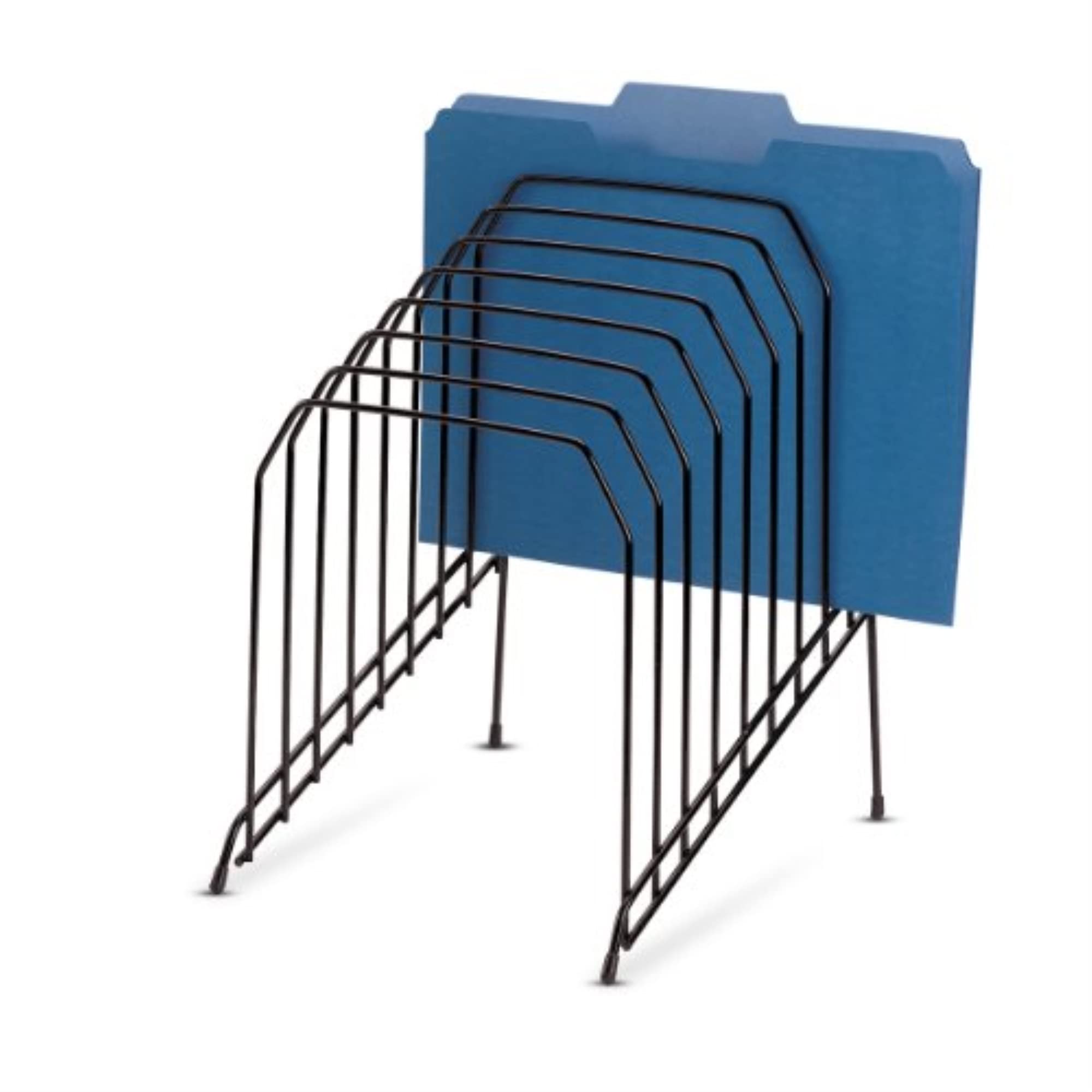 Officemate Large Incline 8 Compartment Wire Caddy, Black, 8.5 x 10.375 x 12.625 Inches