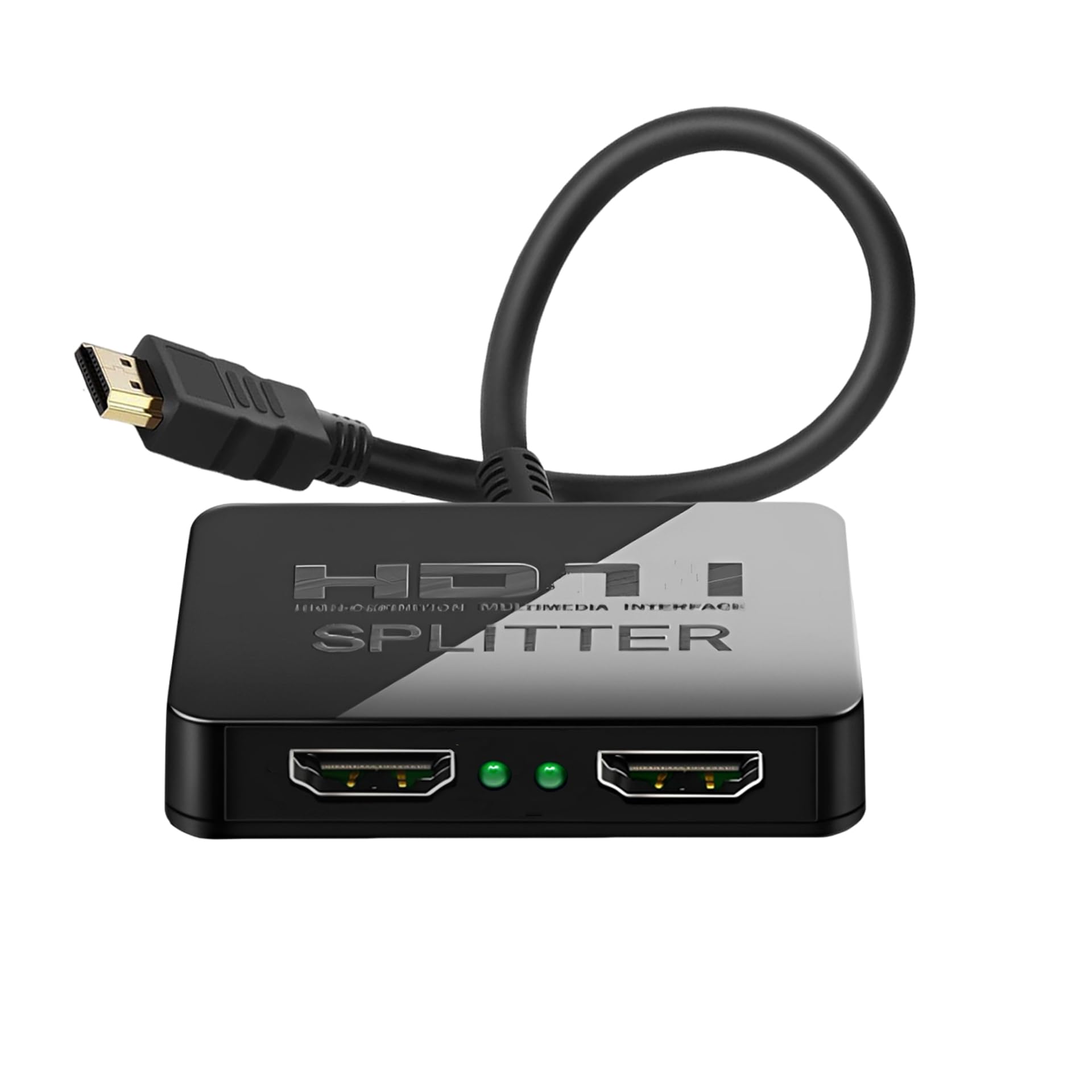 4K-HDMI-Splitter 1 Eingang 2 Ausgänge Spiegelanzeige nicht erweiterbar, dualer HDMI-Splitter-Hub für zwei Monitore, Multi-Screen-Anzeigen, Audiosynchronisation, kompatibel mit MacBook Laptop Desktop PC Grafikkarte TV